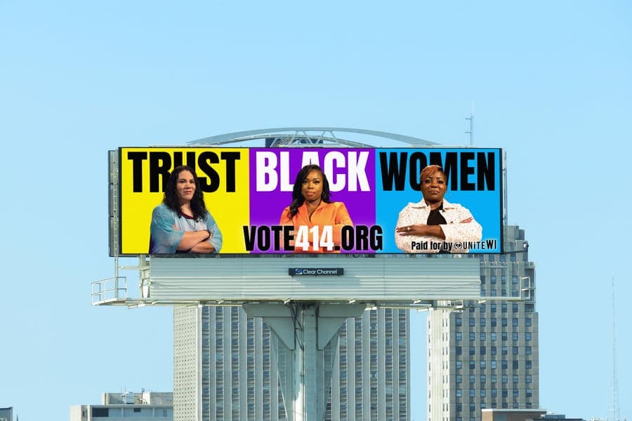 A Trust Black Women billboard in Milwaukee