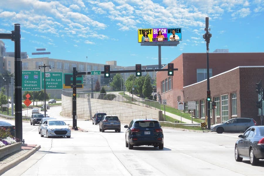 A Trust Black Women billboard in Milwaukee